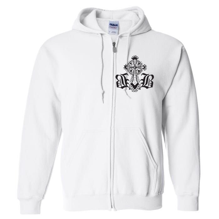 Bournedrip Bb Tribal Cross Full Zip Hoodie