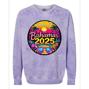 Bahamas Birthday Trip 2025 Vacation Party Crew Cruise Colorblast Crewneck Sweatshirt