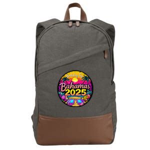 Bahamas Birthday Trip 2025 Vacation Party Crew Cruise Cotton Canvas Backpack