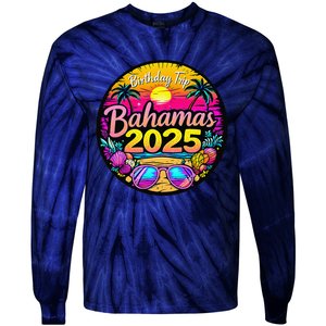 Bahamas Birthday Trip 2025 Vacation Party Crew Cruise Tie-Dye Long Sleeve Shirt