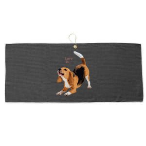 Beagle Beagles Tee Love Is Dog Mom Dad Puppy Pet Cute Large Microfiber Waffle Golf Towel