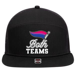 Bisexual Both Teams Quote Bi Flag Love & Pride Lgbtq 7 Panel Mesh Trucker Snapback Hat