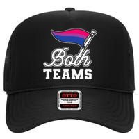 Bisexual Both Teams Quote Bi Flag Love & Pride Lgbtq High Crown Mesh Back Trucker Hat