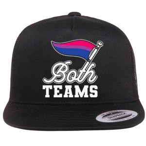 Bisexual Both Teams Quote Bi Flag Love & Pride Lgbtq Flat Bill Trucker Hat