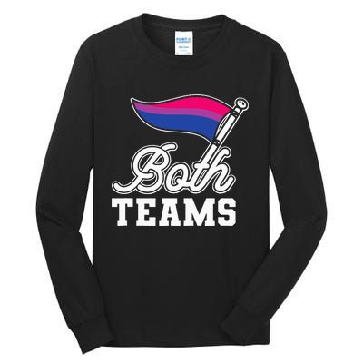 Bisexual Both Teams Quote Bi Flag Love & Pride Lgbtq Tall Long Sleeve T-Shirt