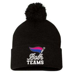 Bisexual Both Teams Quote Bi Flag Love & Pride Lgbtq Pom Pom 12in Knit Beanie