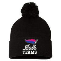 Bisexual Both Teams Quote Bi Flag Love & Pride Lgbtq Pom Pom 12in Knit Beanie