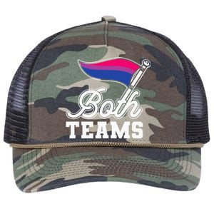 Bisexual Both Teams Quote Bi Flag Love & Pride Lgbtq Retro Rope Trucker Hat Cap