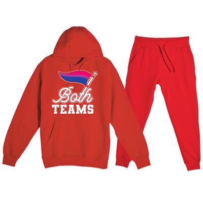 Bisexual Both Teams Quote Bi Flag Love & Pride Lgbtq Premium Hooded Sweatsuit Set