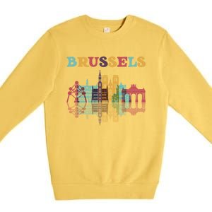 Belgium Brussels Travel Family Vacation Europian Trip Gift Great Gift Premium Crewneck Sweatshirt