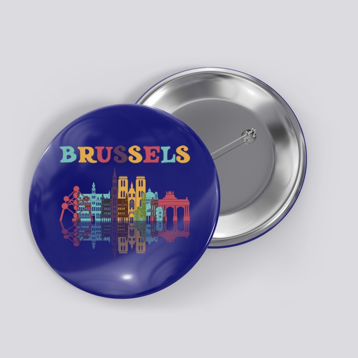 Belgium Brussels Travel Family Vacation Europian Trip Gift Great Gift Button