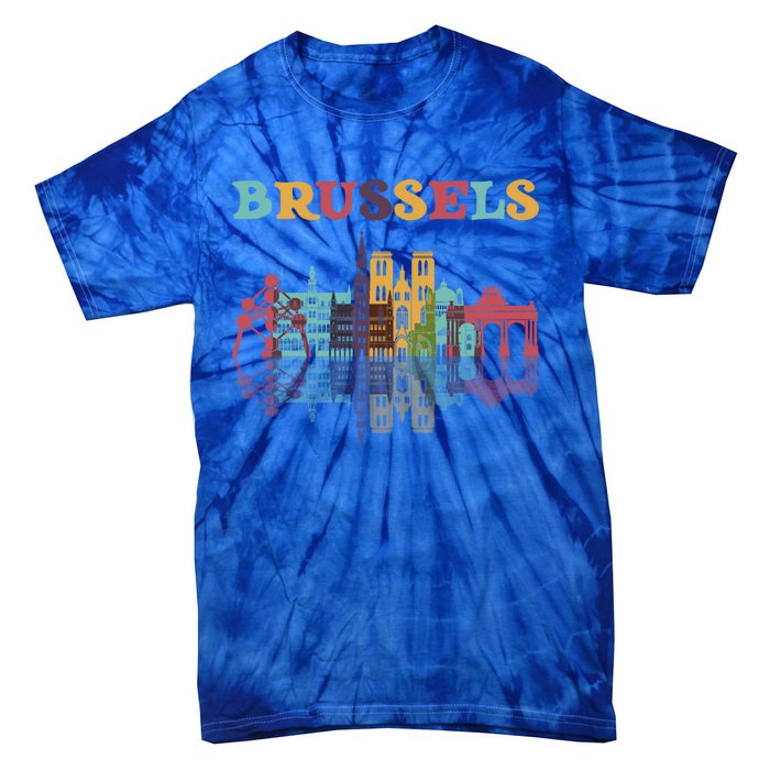 Belgium Brussels Travel Family Vacation Europian Trip Gift Great Gift Tie-Dye T-Shirt