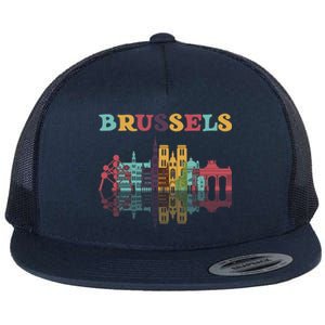 Belgium Brussels Travel Family Vacation Europian Trip Gift Great Gift Flat Bill Trucker Hat