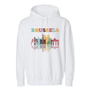 Belgium Brussels Travel Family Vacation Europian Trip Gift Great Gift Garment-Dyed Fleece Hoodie