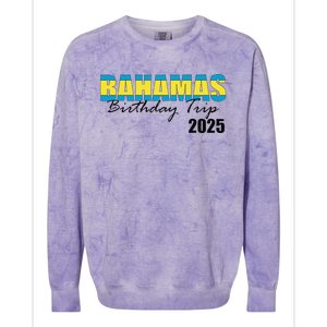 Bahamas Birthday Trip 2025 Vacation Party Crew Cruise Colorblast Crewneck Sweatshirt