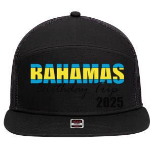 Bahamas Birthday Trip 2025 Vacation Party Crew Cruise 7 Panel Mesh Trucker Snapback Hat