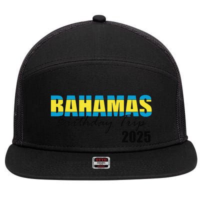Bahamas Birthday Trip 2025 Vacation Party Crew Cruise 7 Panel Mesh Trucker Snapback Hat