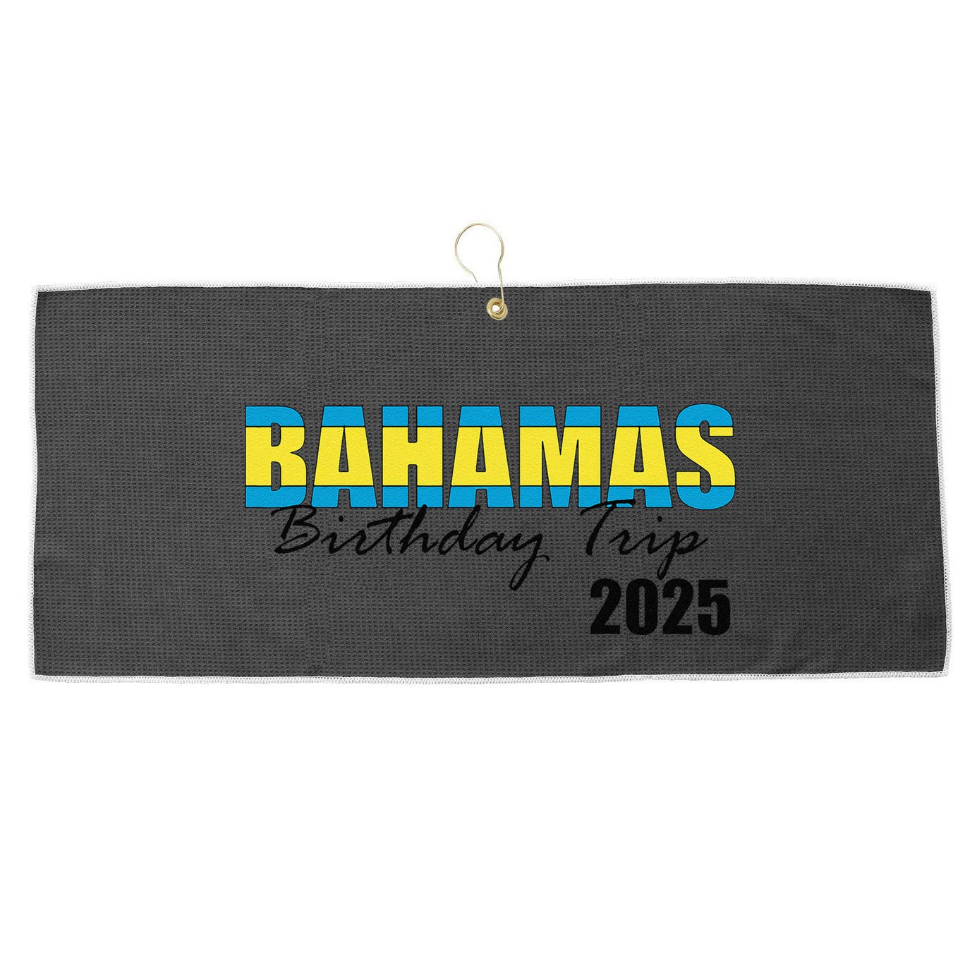 Bahamas Birthday Trip 2025 Vacation Party Crew Cruise Large Microfiber Waffle Golf Towel