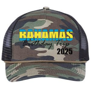 Bahamas Birthday Trip 2025 Vacation Party Crew Cruise Retro Rope Trucker Hat Cap