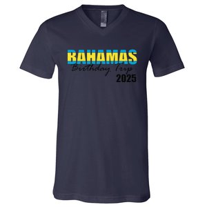 Bahamas Birthday Trip 2025 Vacation Party Crew Cruise V-Neck T-Shirt