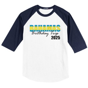 Bahamas Birthday Trip 2025 Vacation Party Crew Cruise Baseball Sleeve Shirt