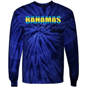 Bahamas Birthday Trip 2025 Vacation Party Crew Cruise Tie-Dye Long Sleeve Shirt