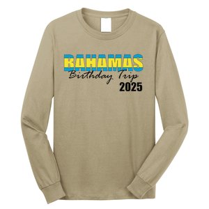 Bahamas Birthday Trip 2025 Vacation Party Crew Cruise Long Sleeve Shirt