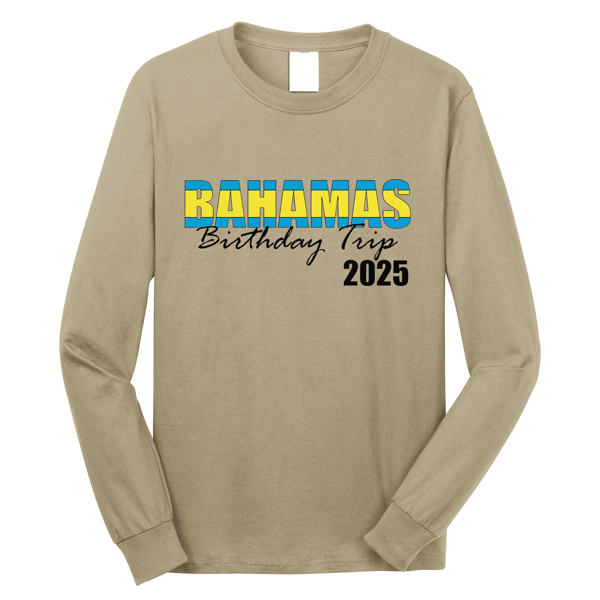 Bahamas Birthday Trip 2025 Vacation Party Crew Cruise Long Sleeve Shirt