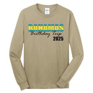 Bahamas Birthday Trip 2025 Vacation Party Crew Cruise Tall Long Sleeve T-Shirt