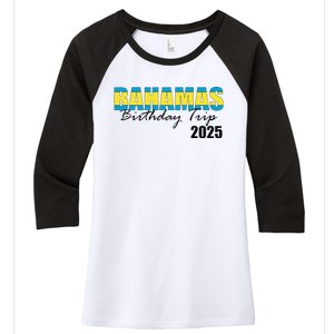 Bahamas Birthday Trip 2025 Vacation Party Crew Cruise Women's Tri-Blend 3/4-Sleeve Raglan Shirt