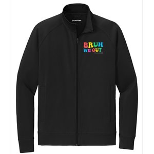 Bye Bruh Teacher Happy Last Day Of School Hello Summer Funny Stretch Full-Zip Cadet Jacket