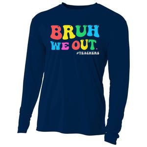 Bye Bruh Teacher Happy Last Day Of School Hello Summer Funny Cooling Performance Long Sleeve Crew