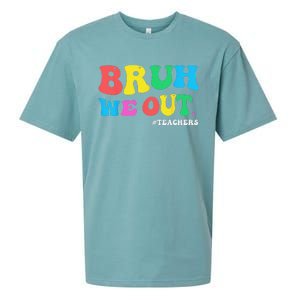 Bye Bruh Teacher Happy Last Day Of School Hello Summer Funny Sueded Cloud Jersey T-Shirt