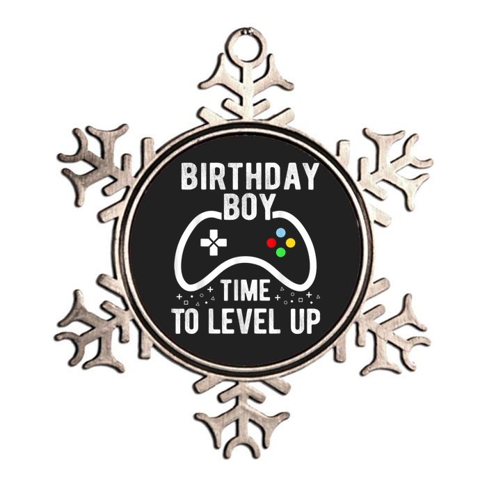 Birthday Boy Time To Level Up Video Game Birthday Gift Metallic Star Ornament