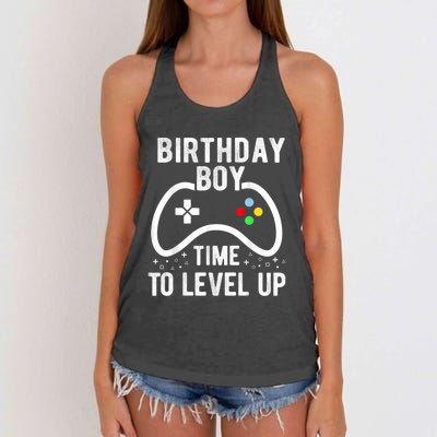 Birthday Boy Time To Level Up Video Game Birthday Gift Women's Knotted Racerback Tank