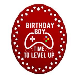 Birthday Boy Time To Level Up Video Game Birthday Gift Ceramic Oval Ornament