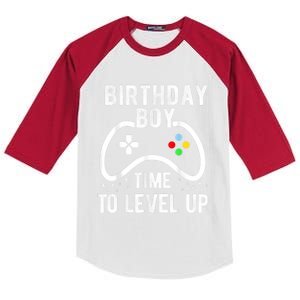 Birthday Boy Time To Level Up Video Game Birthday Gift Kids Colorblock Raglan Jersey