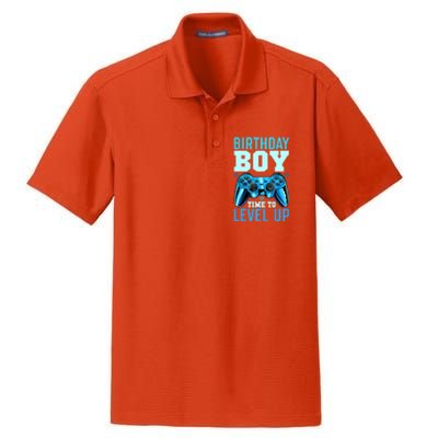 Birthday Boy Time To Level Up Matching Video Gamer Birthday Dry Zone Grid Polo