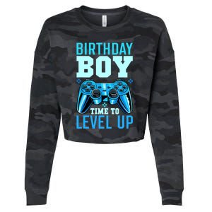 Birthday Boy Time To Level Up Matching Video Gamer Birthday Cropped Pullover Crew