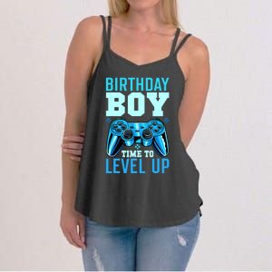 Birthday Boy Time To Level Up Matching Video Gamer Birthday Women's Strappy Tank