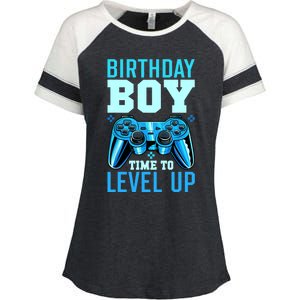 Birthday Boy Time To Level Up Matching Video Gamer Birthday Enza Ladies Jersey Colorblock Tee