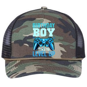 Birthday Boy Time To Level Up Matching Video Gamer Birthday Retro Rope Trucker Hat Cap