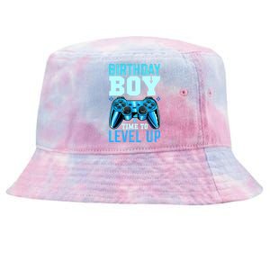 Birthday Boy Time To Level Up Matching Video Gamer Birthday Tie-Dyed Bucket Hat