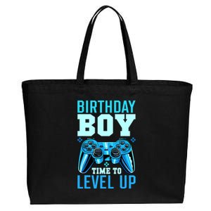 Birthday Boy Time To Level Up Matching Video Gamer Birthday Cotton Canvas Jumbo Tote