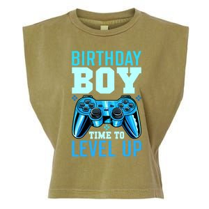 Birthday Boy Time To Level Up Matching Video Gamer Birthday Garment-Dyed Women's Muscle Tee