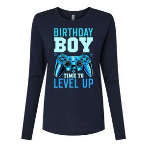 Birthday Boy Time To Level Up Matching Video Gamer Birthday Womens Cotton Relaxed Long Sleeve T-Shirt