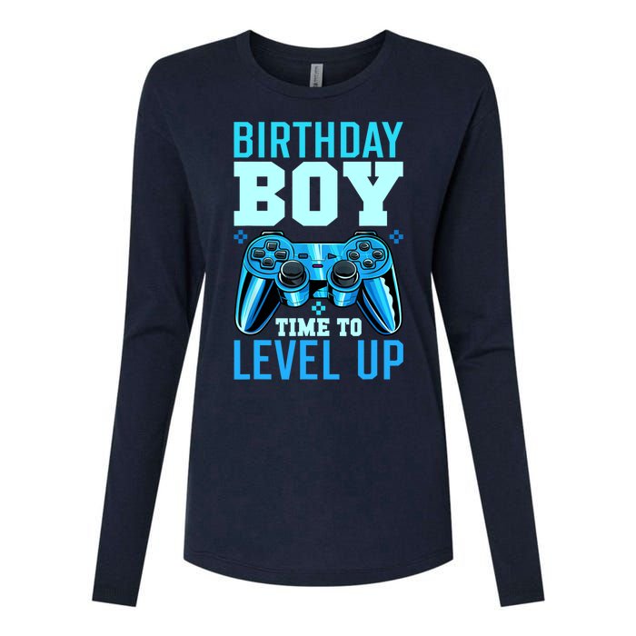 Birthday Boy Time To Level Up Matching Video Gamer Birthday Womens Cotton Relaxed Long Sleeve T-Shirt