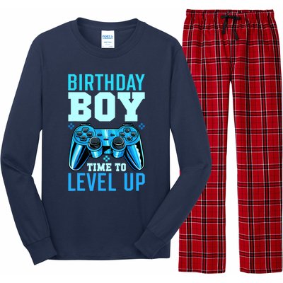 Birthday Boy Time To Level Up Matching Video Gamer Birthday Long Sleeve Pajama Set