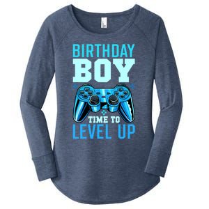 Birthday Boy Time To Level Up Matching Video Gamer Birthday Women's Perfect Tri Tunic Long Sleeve Shirt