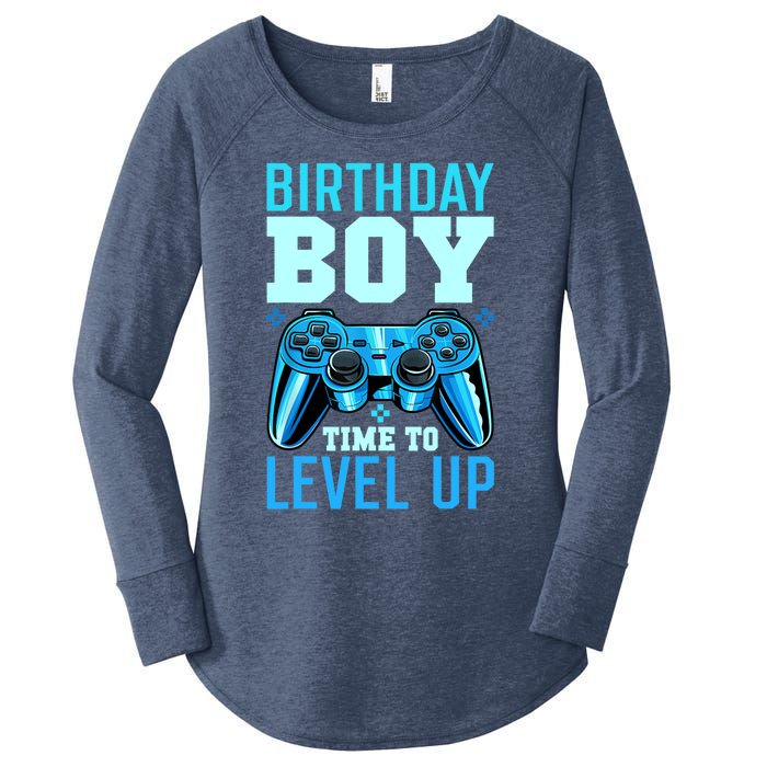 Birthday Boy Time To Level Up Matching Video Gamer Birthday Women's Perfect Tri Tunic Long Sleeve Shirt